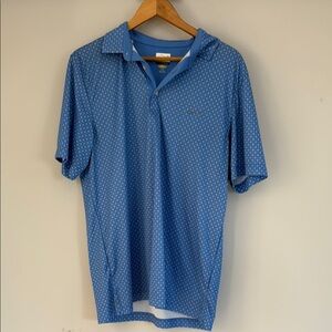 Blue Patterned Men's Polo Shirt